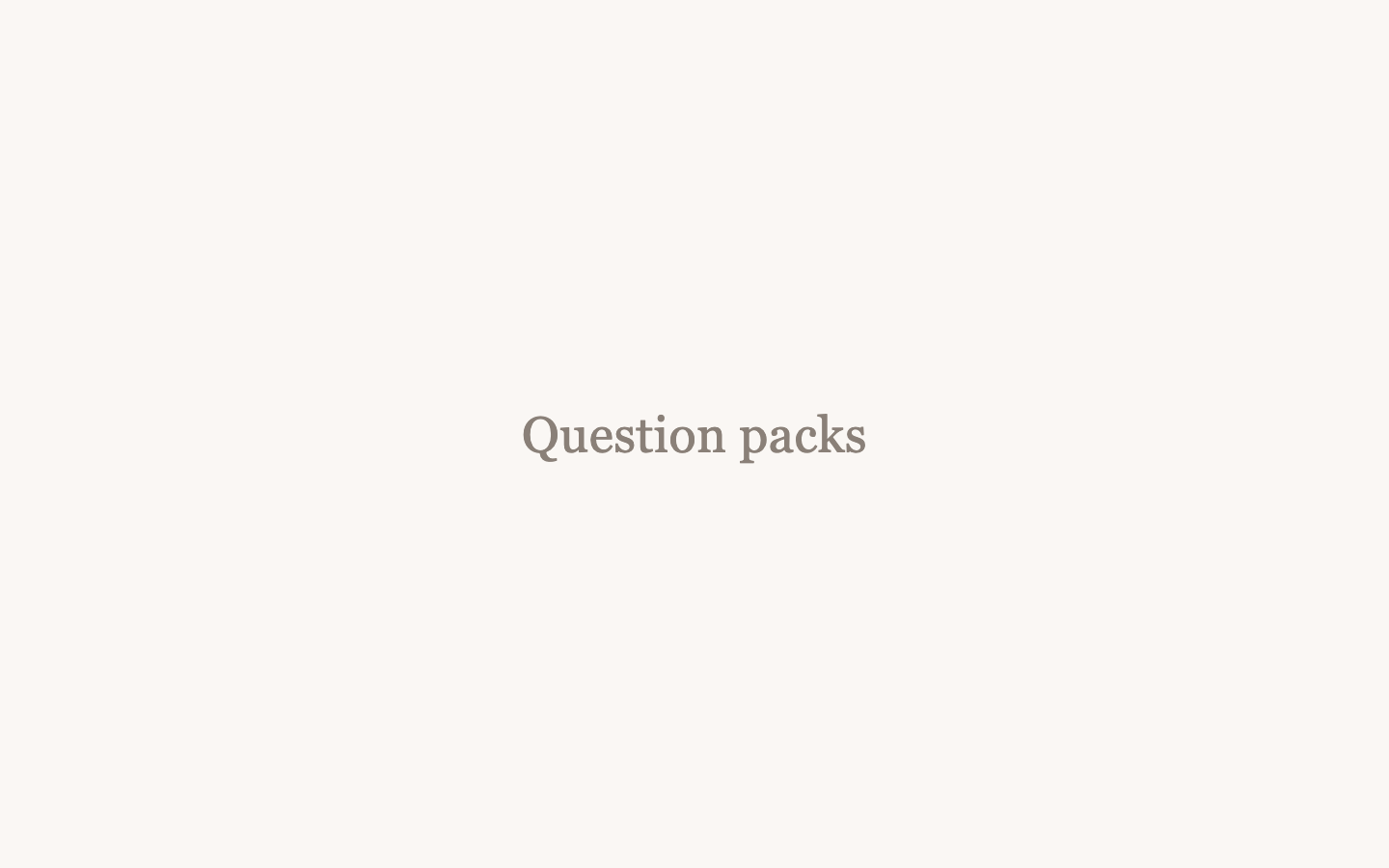 Question packs